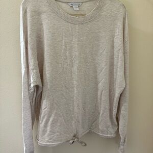 Athleta Marina Tie Hem Sweatshirt in Beige Size Large EUC.